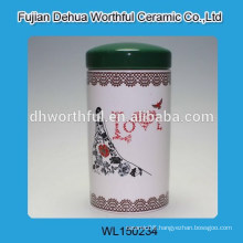 Elegant love figurine ceramic storage tank for tea